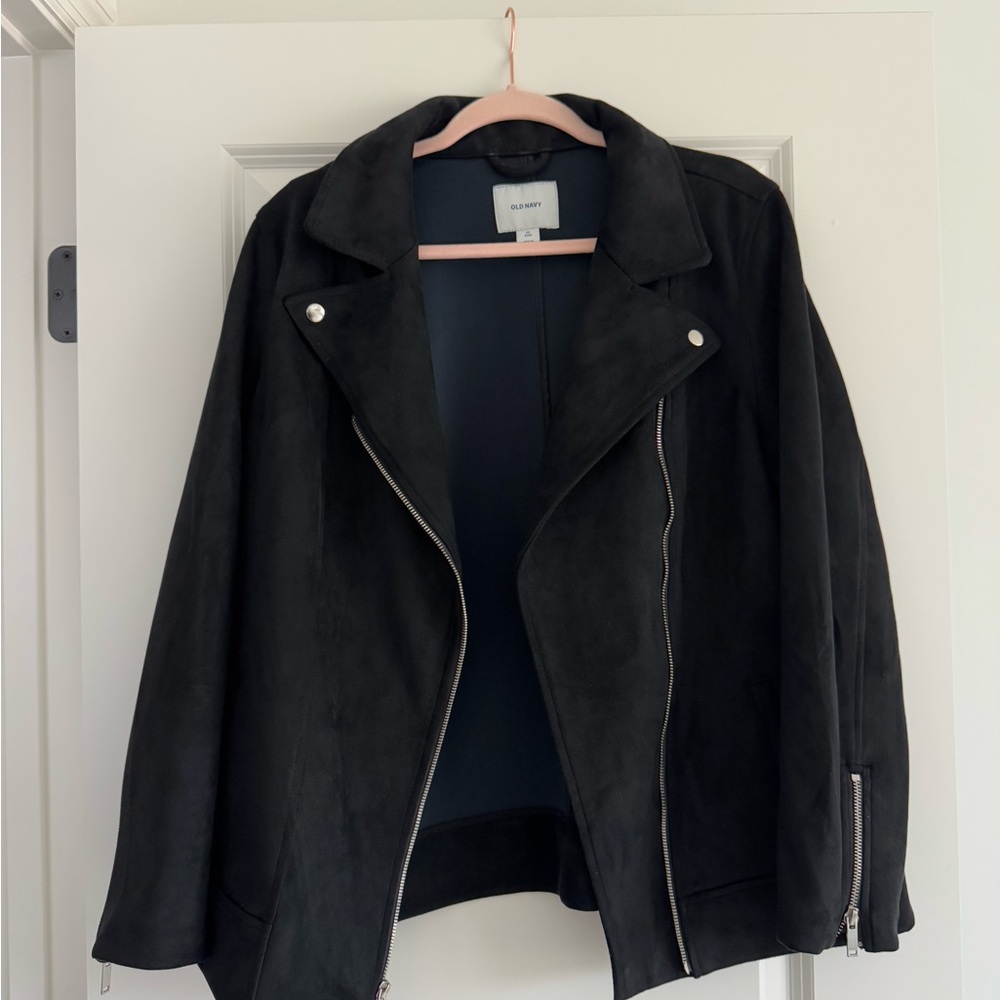 Old Navy Black Suede Moto Jacket